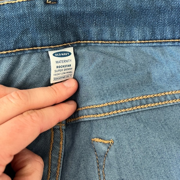 Old navy maternity Rockstar jeans, size 8, super soft, raw hem - Picture 2 of 5